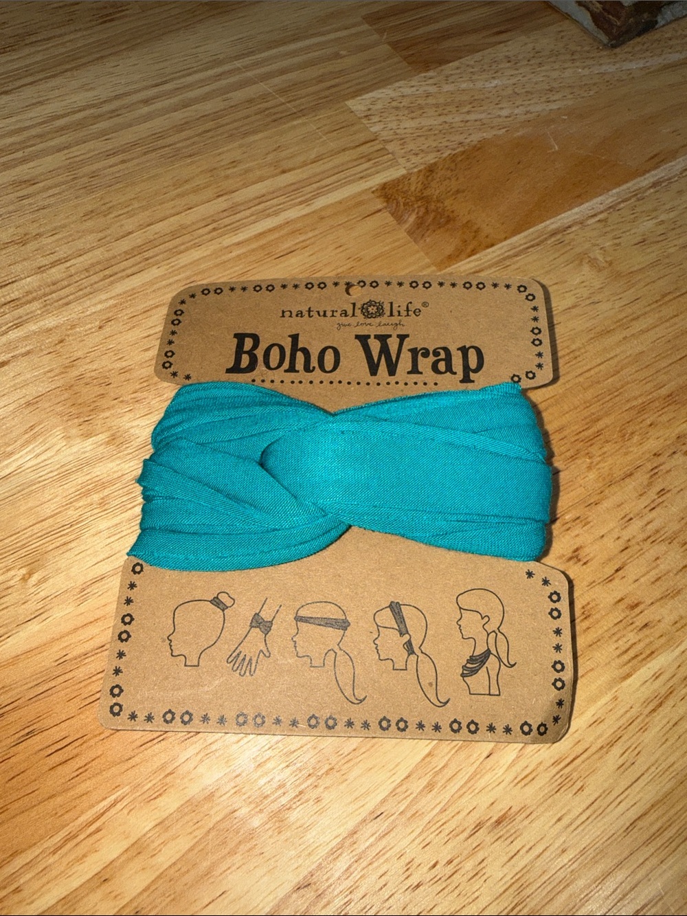 NATURAL LIFE Teal Boho Wrap Headband